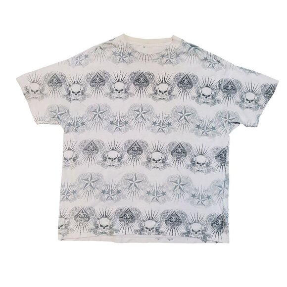 Y2K Skull Skate Faded Baggy Shirt - 2XL - Picture 1 of 5